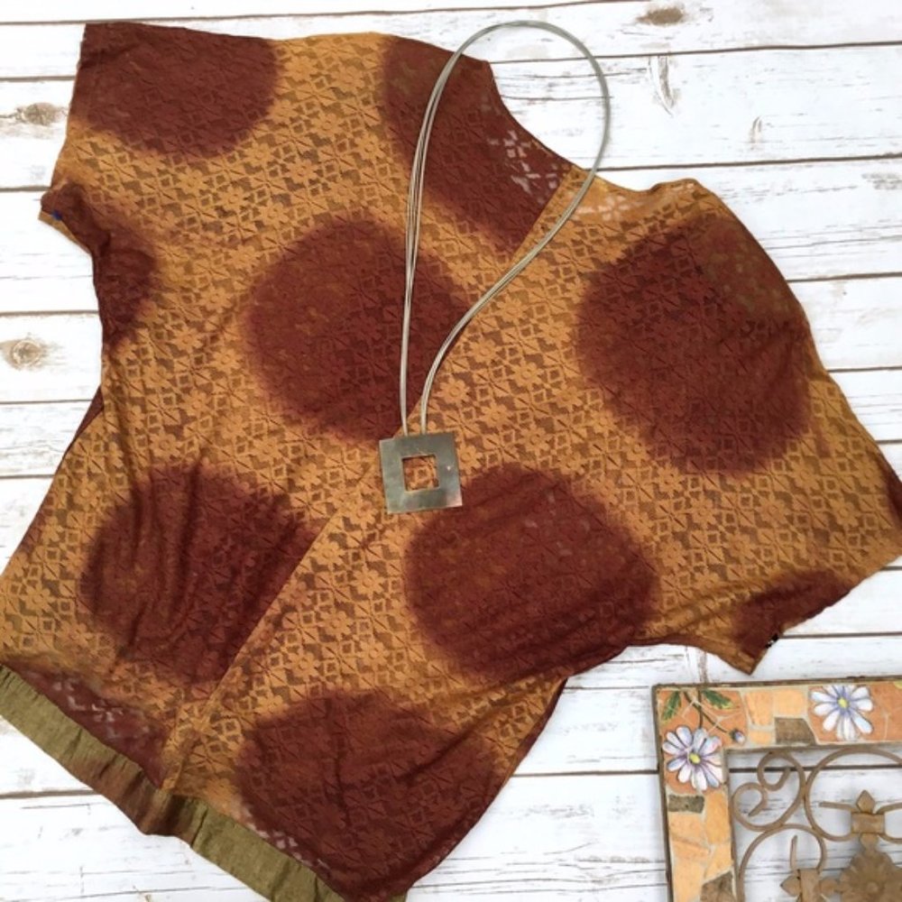 Vintage Mixed Materials Art To Wear Tunic Top - Picture 2 of 8